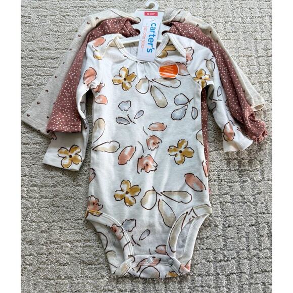 Carter's Other - Carters Just One You Baby Girls 3pk Long Sleeve Bodysuit Ivory Size 6 month